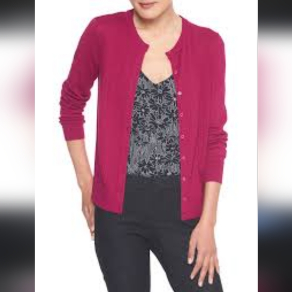 BR silk blend button cardigan many quality details BANANA REPUBLIC sweater pink - Picture 5 of 15